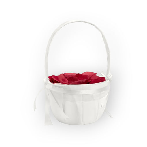 Picture of BASKET FOR ROSE PETALS WHITE - HEIGHT 26CM